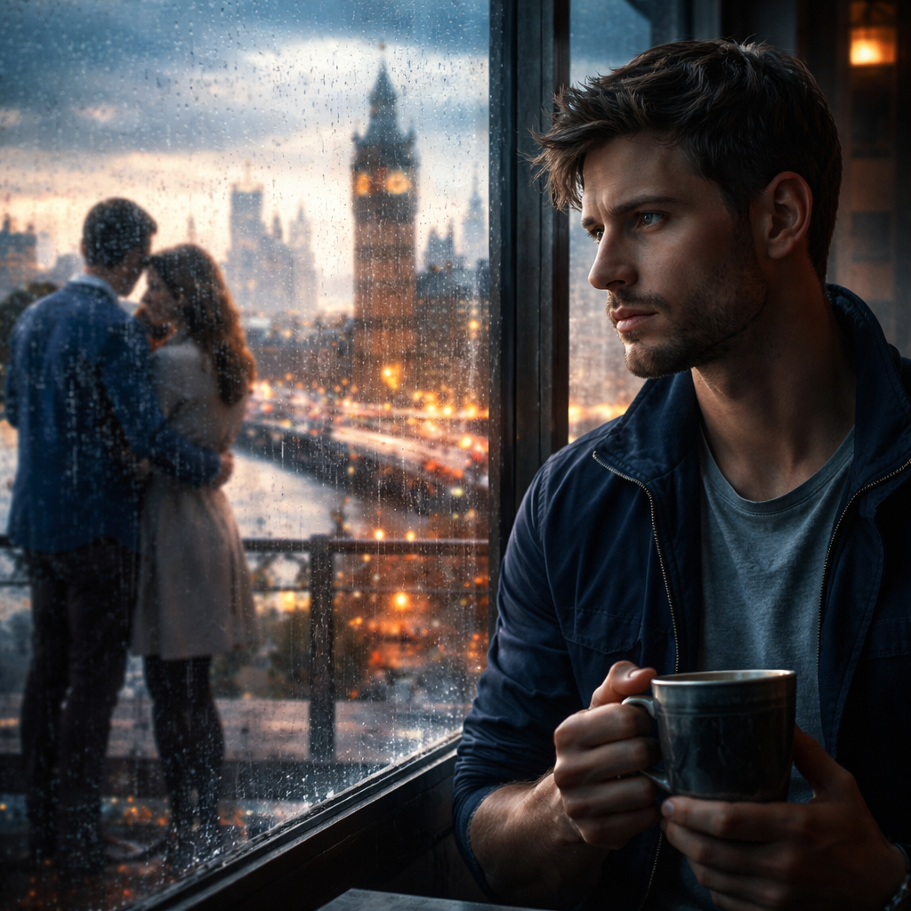 Illustration d'une Nouvelle littéraire à Londres en 2025 sur la blessure d’être largué : amour, rupture et guérison par une reconquête intérieure profonde et incarnée sensible