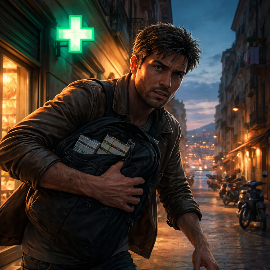 Illustration d'une Nouvelle littéraire à Marseille dans les années 1990, où un fils lutte entre devoir et vol pour sauver sa mère. Une nouvelle intense sur l’Amana, la Sulhie et l’intégrité.