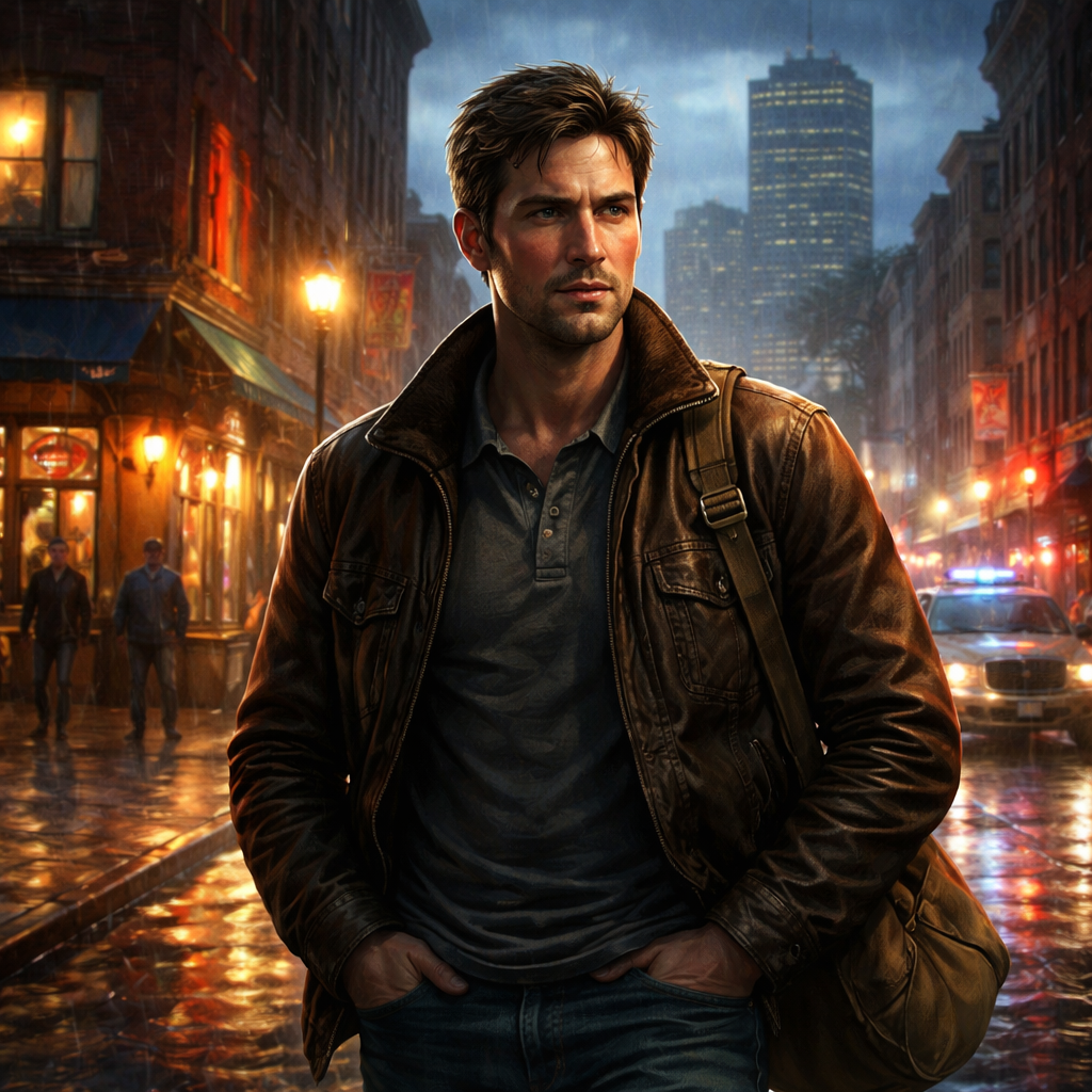 Illustration d'une Nouvelle littéraire à Boston dans les années 1990 : un homme guérit d’une agression physique en retrouvant dignité, limites et paix intérieure.