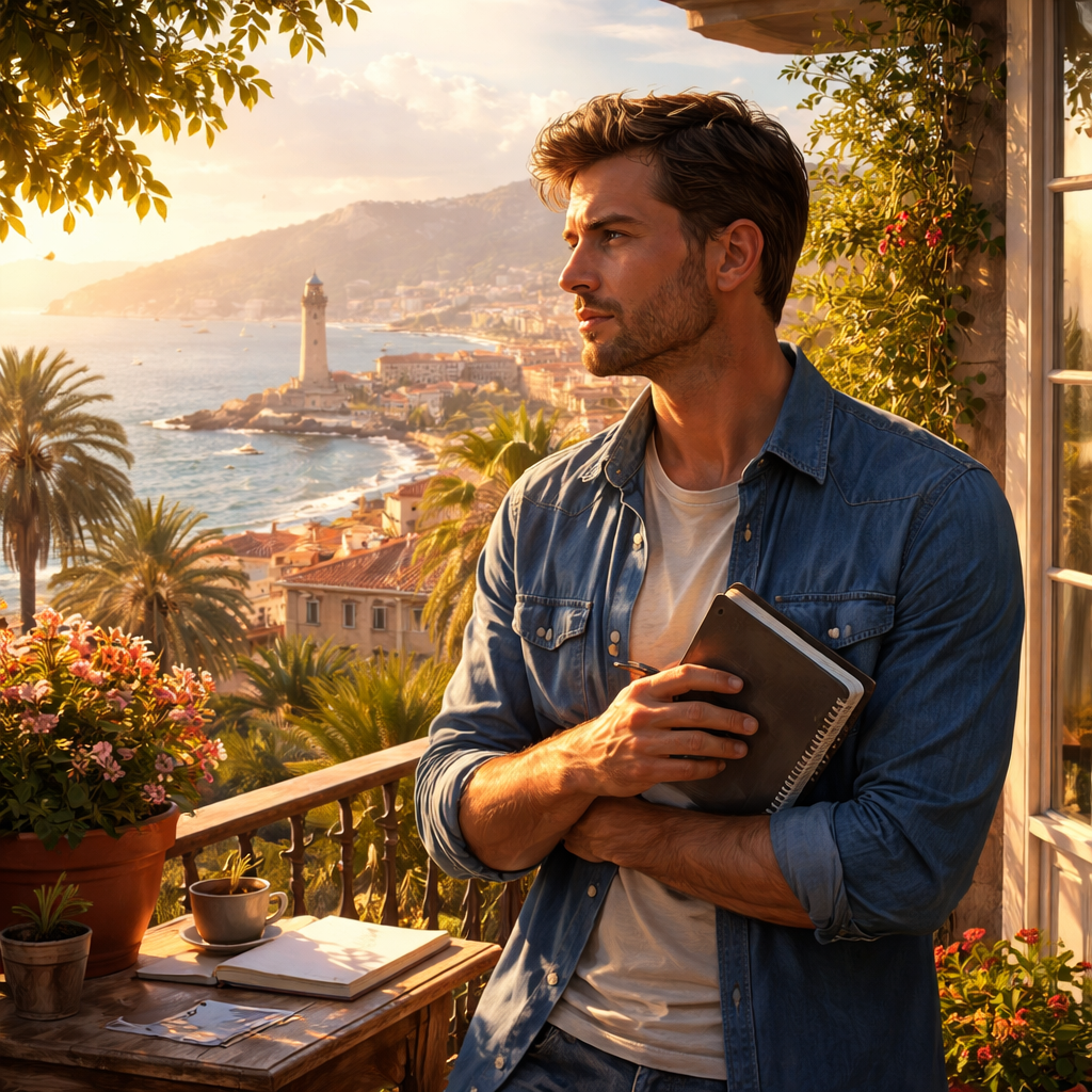 Illustration d'une Nouvelle percutante à Nice dans les années 2000, où un homme sorti d’une secte reconstruit sa liberté grâce à l’Amana et la Sulhie, entre peur, limites et renaissance intérieure.