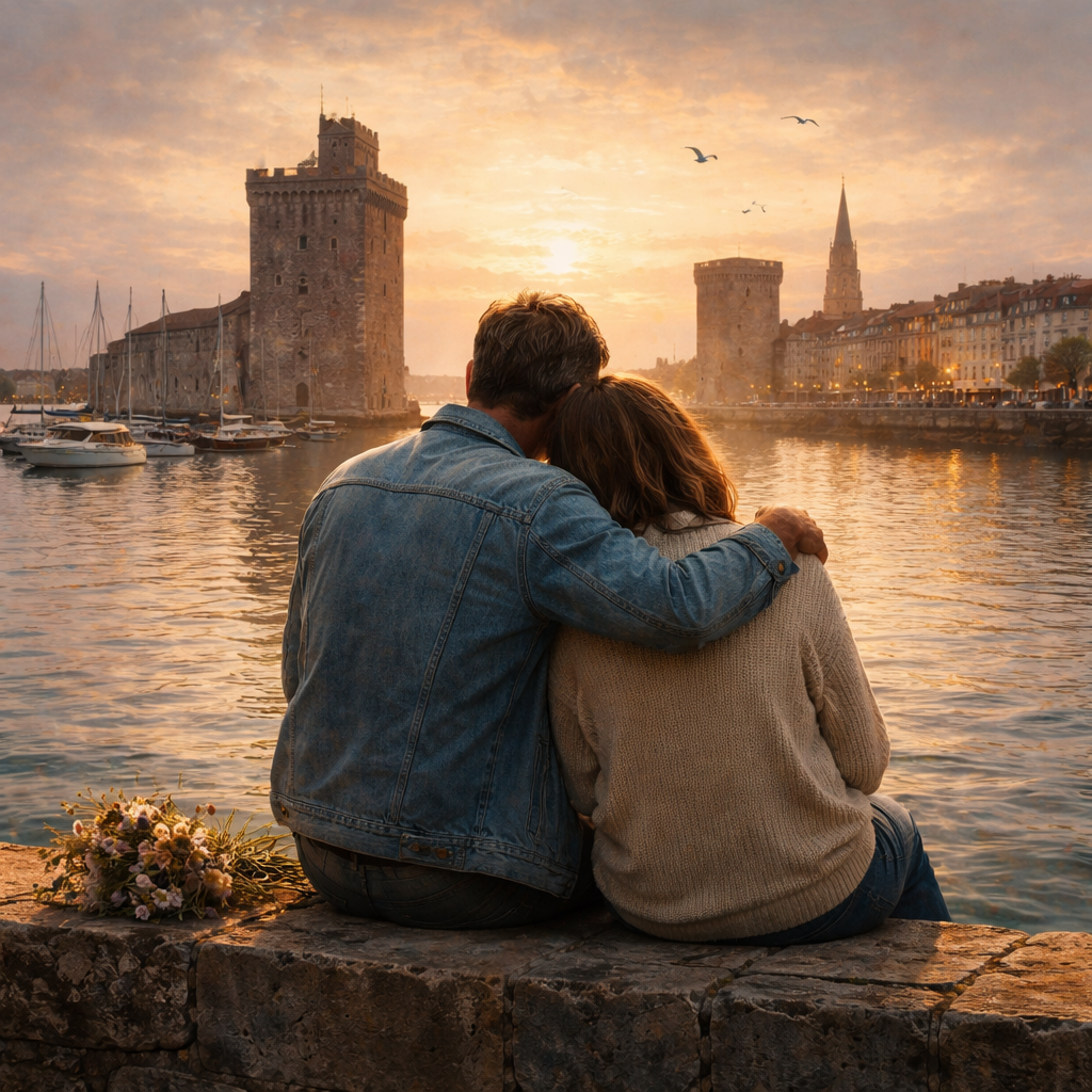 Illustration d'une Nouvelle littéraire située à La Rochelle dans les années 1990, sur le deuil après le suicide d’un proche, la guérison intérieure et la reconstruction par l’Amana et la Sulhie.